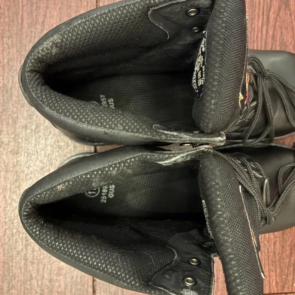 Men's Brahma Black Leather Gus Steel Toe Work Boots Lace Up Size 13 W WIDE - Picture 2 of 10